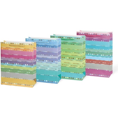 Taška dárková T5 - 260 x 320 x 100 mm, mix motivů pruhy