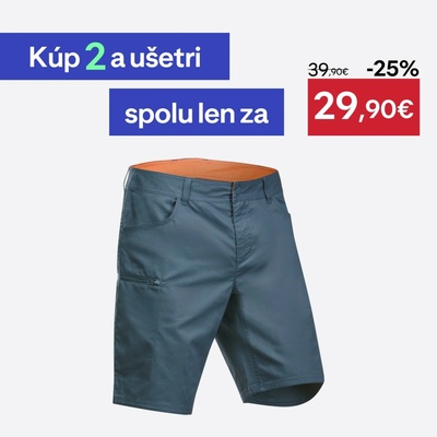 Quechua pánske turistické šortky NH500 Regular sivomodré