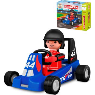 Efko Igráček Pretekár figúrka s modrou motokárou