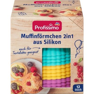 Profissimo silikonové formičky na muﬃny 2 v 1 12 ks
