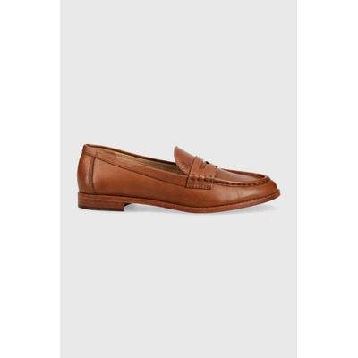 Lauren Ralph Lauren Кожени мокасини Lauren Ralph Wynnie Burnished Calf в кафяво с равна подметка 802875318002 802875318001 802875000000 (802875318002.270)