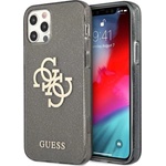 GUESS Гръб Guess TPU Big 4G Full Glitter Case за iPhone 12/12 Pro - Черен