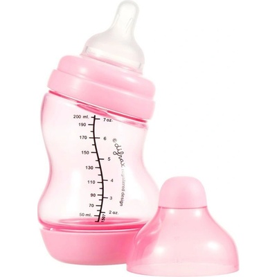 Difrax kojenecká S lahvička široká antikolik světle růžová 200 ml