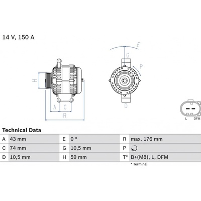 Alternátor BOSCH 0 986 047 910