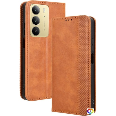 realme C75 Retro Texture Wallet Калъф и Протектор