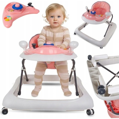 Sun Baby Interaktivní chodítko pro děti nastavitelné růžové