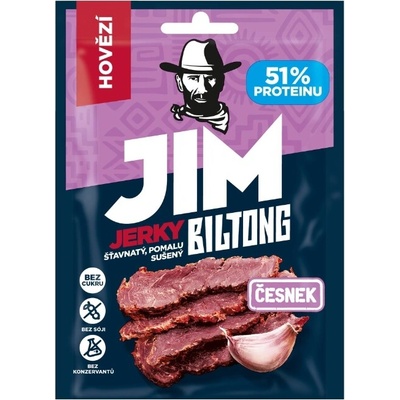 Jim Jerky Biltong hovězí česnek 20 g