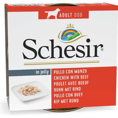 Schesir 24х150г Schesir, консервирана храна за кучета - пиле с говеждо