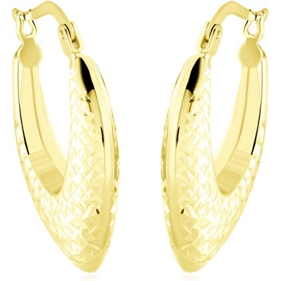 Gemmax Luxusní zlaté náušnice s diamantovým brusem na francouzský zámek GLEYN-02872