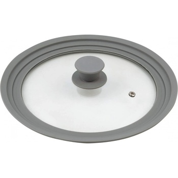 Kinghoff Капак Kinghoff KH 1649, 24/26/28 cм, Стъклен, Силиконов ръб, Универсален, Сив (9999KH1649)