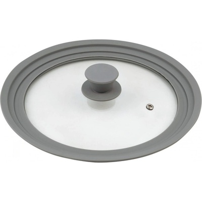 Kinghoff Капак Kinghoff KH 1649, 24/26/28 cм, Стъклен, Силиконов ръб, Универсален, Сив (9999KH1649)