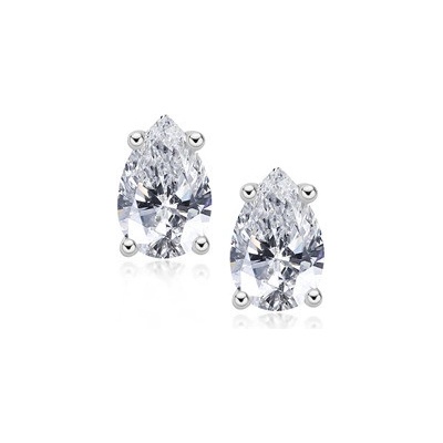 Nubis stříbrné náušnice slzičky s moissanity MN150