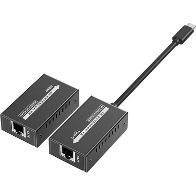 PremiumCord USB-C na HDMI extender přes patch kabel Cat5e/6/6a 4K@60Hz na 60m KHEXT60-11 – Zboží Živě