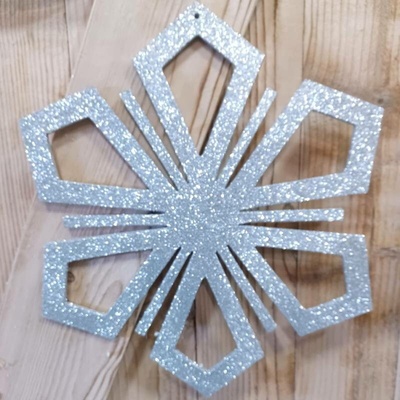 DECOLED Vločka, priemer 120 cm, strieborná