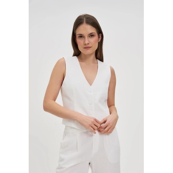 Moodo Жилетка с примес от лен бяла Moodo Moodo | Byal | ЖЕНИ | XS