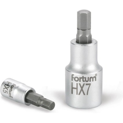 Fortum Накрайник, имбус, 1/4", 61CrV5/S2, матов хром; 6 мм (HX6)