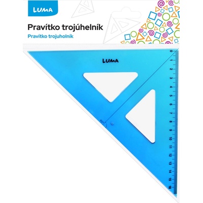 LUMA trading s.r.o. pravítko trojúhelník s ryskou, modré 662033