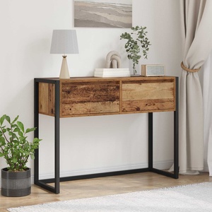 vidaXL Крайна масичка Старо дърво 100 x 36 x 75 см Инженерна дървесина (886700)