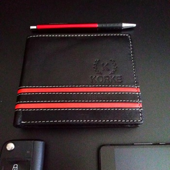 pánska kožená peňaženka KORKE REDLINES čierna