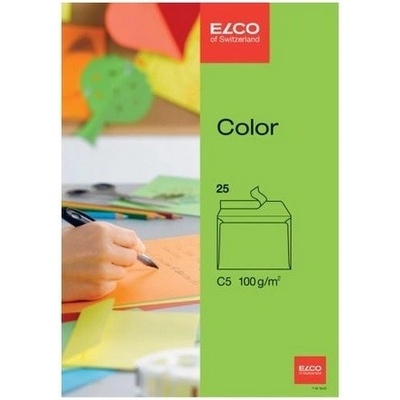 Obálka ELCO C5 zelená samolepící s krycí páskou a vnitřním potiskem 162x229mm 25ks