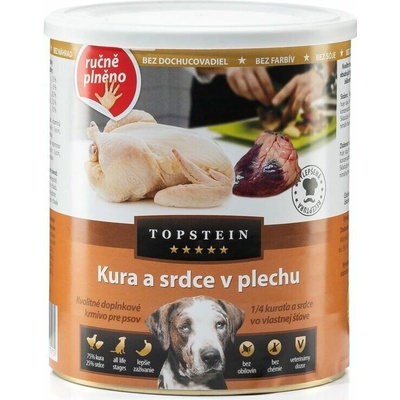 Topstein kura a srdce v plechu 800 g