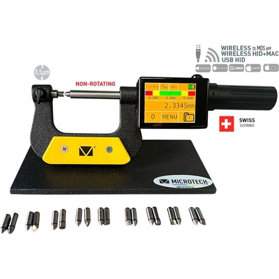 Microtech Electronic Дигитален микрометър на стойка за резби Microtech THREAD DataMet BENCH Metric 60° - 0-50 мм, 0, 0002 мм (110710599)