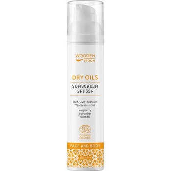 Wooden Spoon Слънцезащитен лосион лице и тяло Dry Oils, SPF35+, 100 ml