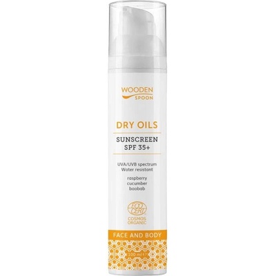 Wooden Spoon Слънцезащитен лосион лице и тяло Dry Oils, SPF35+, 100 ml