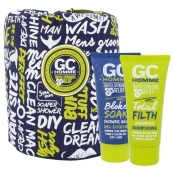 Grace Cole Homme Sport Happy Sack sprchový gel Bloke Soak 100 ml + šampon Total Filth 100 ml + sáček dárková sada