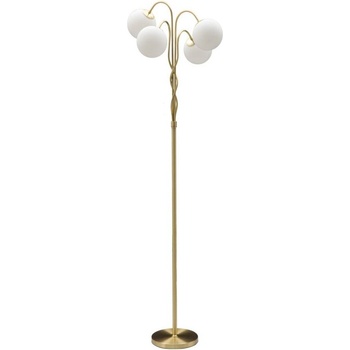 Mauro Ferretti Бяла/златистa подова лампа със стъклен абажур (височина 176 cm) Glamy - Mauro Ferretti (1711120001)