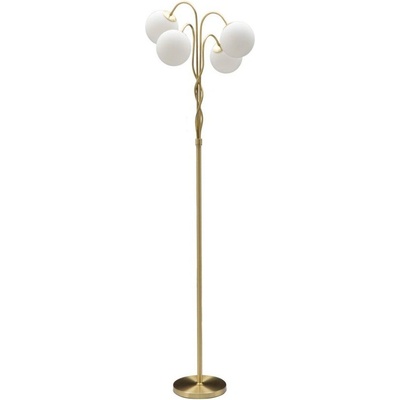 Mauro Ferretti Бяла/златистa подова лампа със стъклен абажур (височина 176 cm) Glamy - Mauro Ferretti (1711120001)
