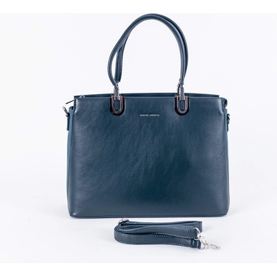David Jones Paris Tříoddílová elegantní kabelka do ruky CM6563 paví modro-zelená
