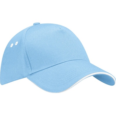 Beechfield B 15C sandwich 5 panelová COT53015C46799-sky blue/wh Modrá sky/bílá