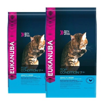 EUKANUBA Cat Senior All Breeds Top Condition s Kuracím mäsom a pečeňou 2 x 10 kg