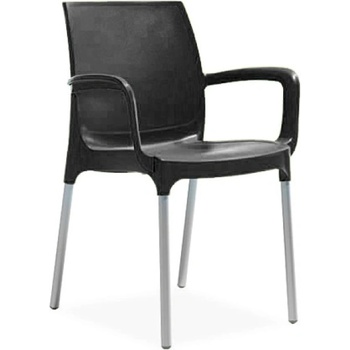 Mira-N NOVUSSI-Стол с подлакътник SUNSET/CASTELLO 58x55xh82cm ЧЕРЕН (NVS028 / NVS010) (0142337)