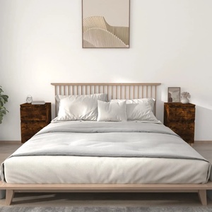 vidaXL Нощни шкафчета, 2 бр, опушен дъб, 40x35x70 см (819703)
