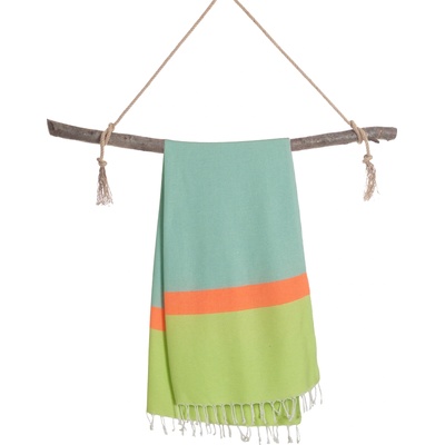 Hello Towels Памучна кърпа в кутия Hello Towels - Neon, 100 х 180 cm, зелено-синя (10785)