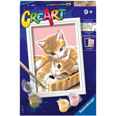 Ravensburger Комплект за рисуване по номера Ravensburger CreArt - Сладки котета (20205)