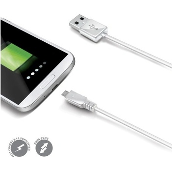 Celly USBMICROW micro USB, A-B, USB 2.0, 1m, bílý