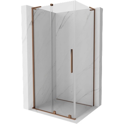 Mexen Velar L плъзгаща се душ кабина 110 x 100 cm, прозрачна, розово злато - 871-110-100-03-60 (871-110-100-03-60)