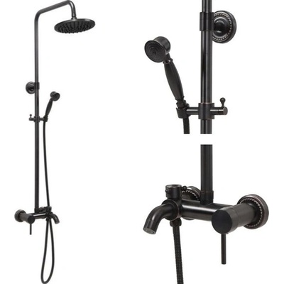 TOYA Душ колона за баня Fala черен