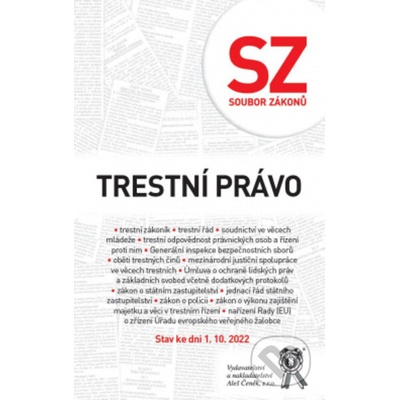 Soubor zákonů Trestní právo Stav ke dni 1 10 2022