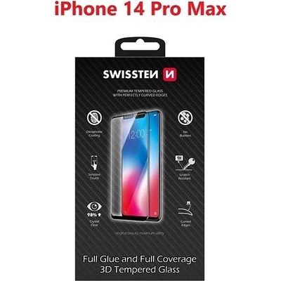 Swissten 3D Full Glue pro Apple iPhone 14 Pro Max černé 64701911
