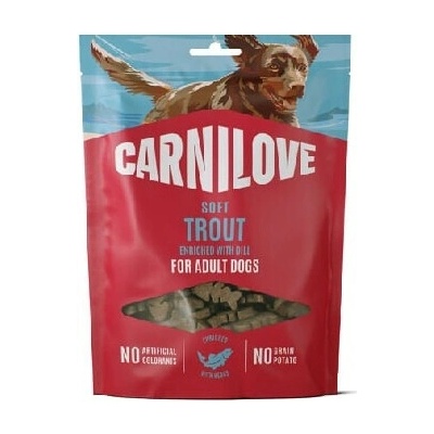CARNILOVE Dog Soft Snack Trout mäkké maškrty s pstruhom pre dospelých psov 200 g