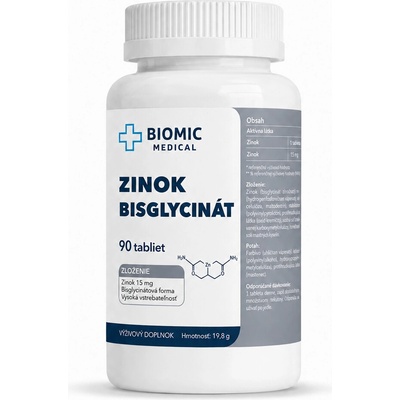Biomic Medical Zinok bisglycinát 15 mg 1x90 tabliet