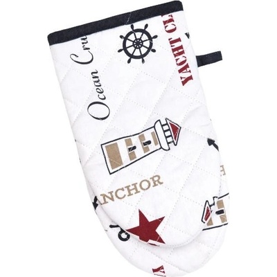 SCANquilt chňapka DEKORO sailing bílomodročervená 15 x 30 cm