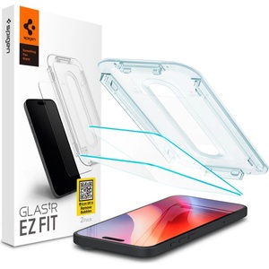 Spigen Протектор за iPhone 16 Pro, iPhone 17, iPhone 17 Pro (комплект 2) - Spigen Glas. tR EZ FIT - Clear