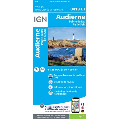 mapa Audierne / Pointe du Raz / Ile de Sein 1:25 t.
