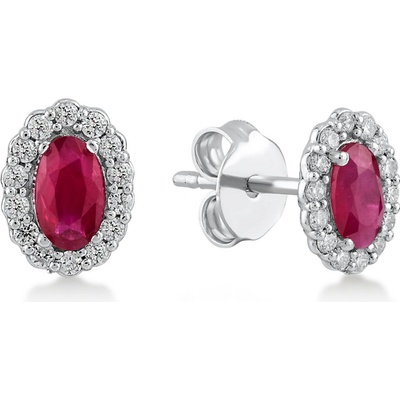 Lillian Vassago náušnice s rubíny a brilianty v bílém zlatě LLV11-SMEB5730-02-RUB