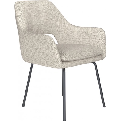 White Label Living Mos kovová bílý látkový potah